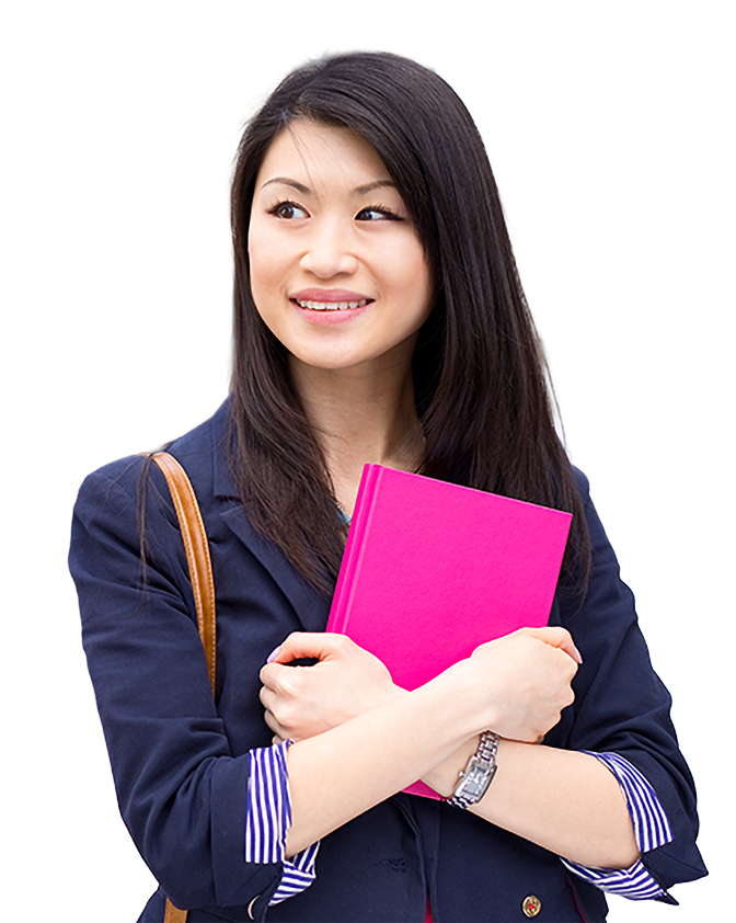 Woman holding a single book   