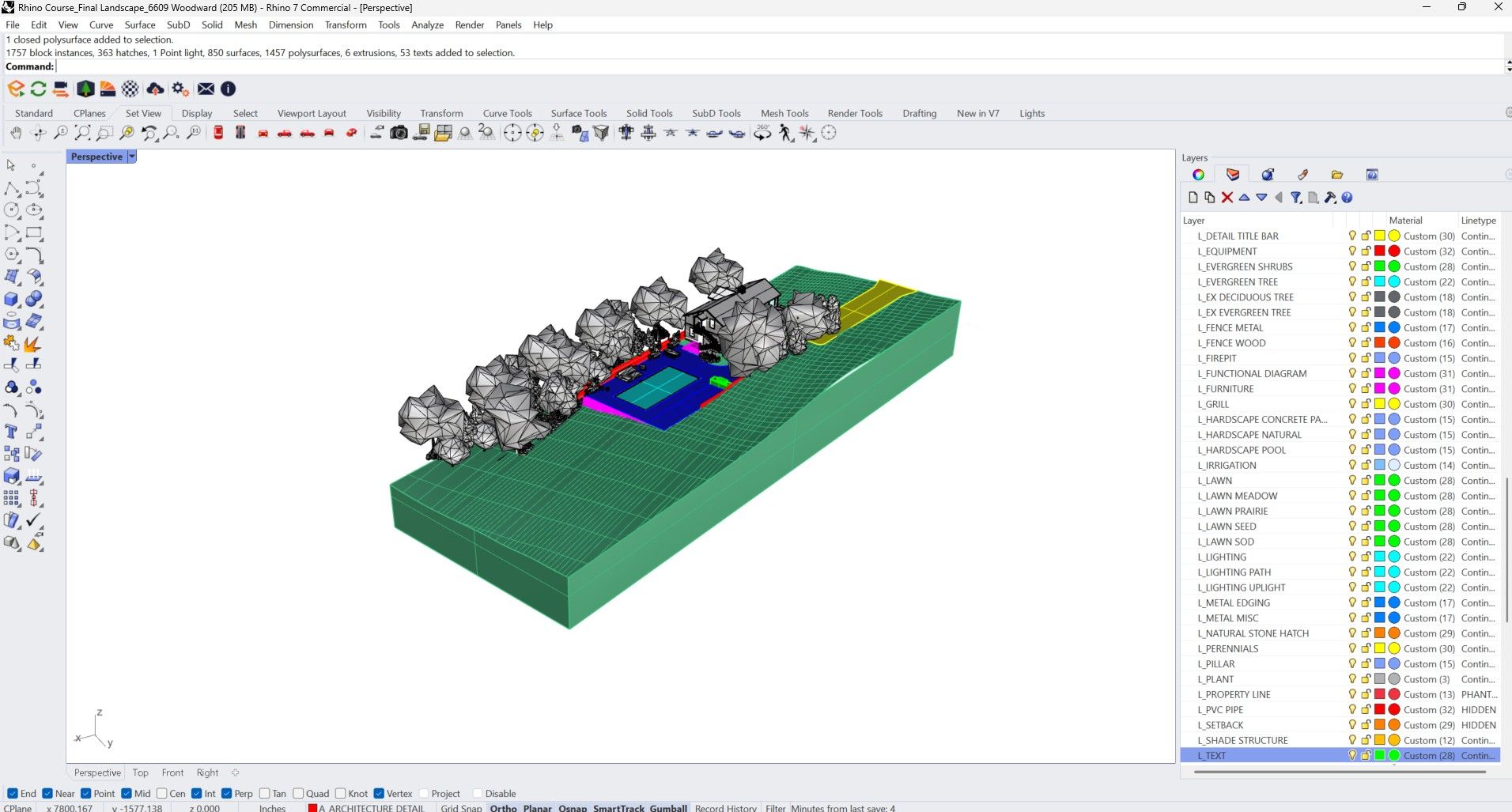 what is rhino 3d software - interface design showing landscape 3d model