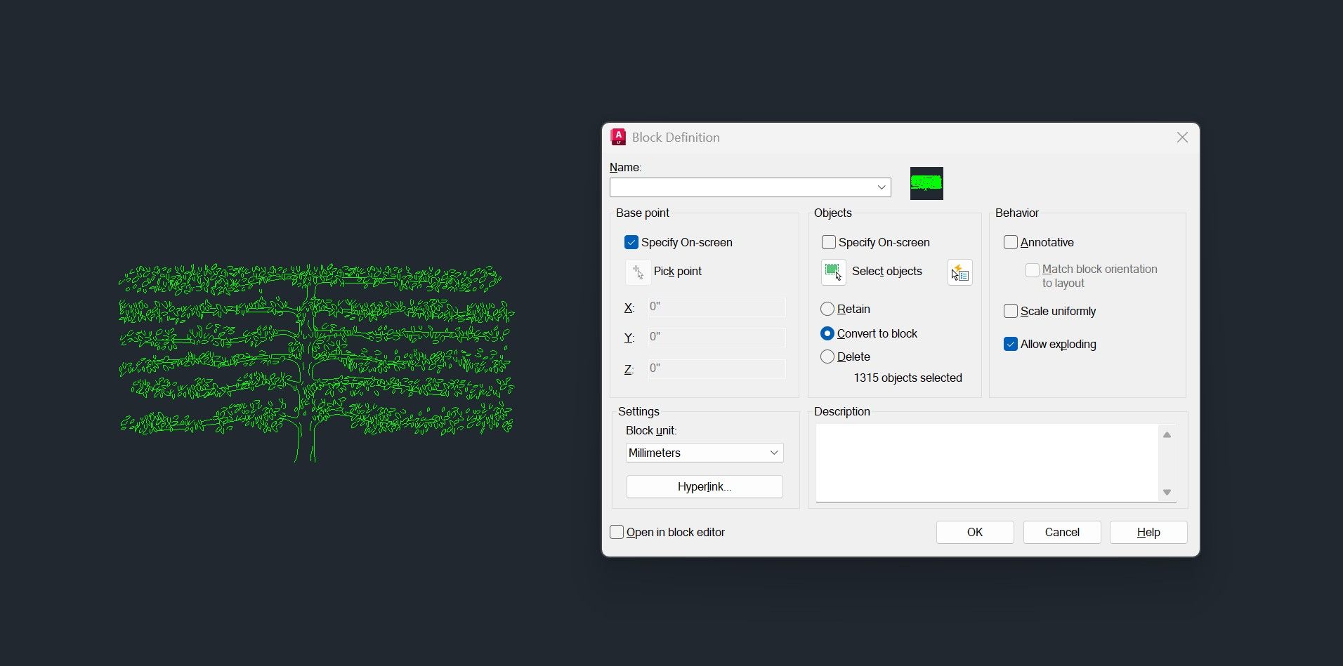 how to create shrub cad block