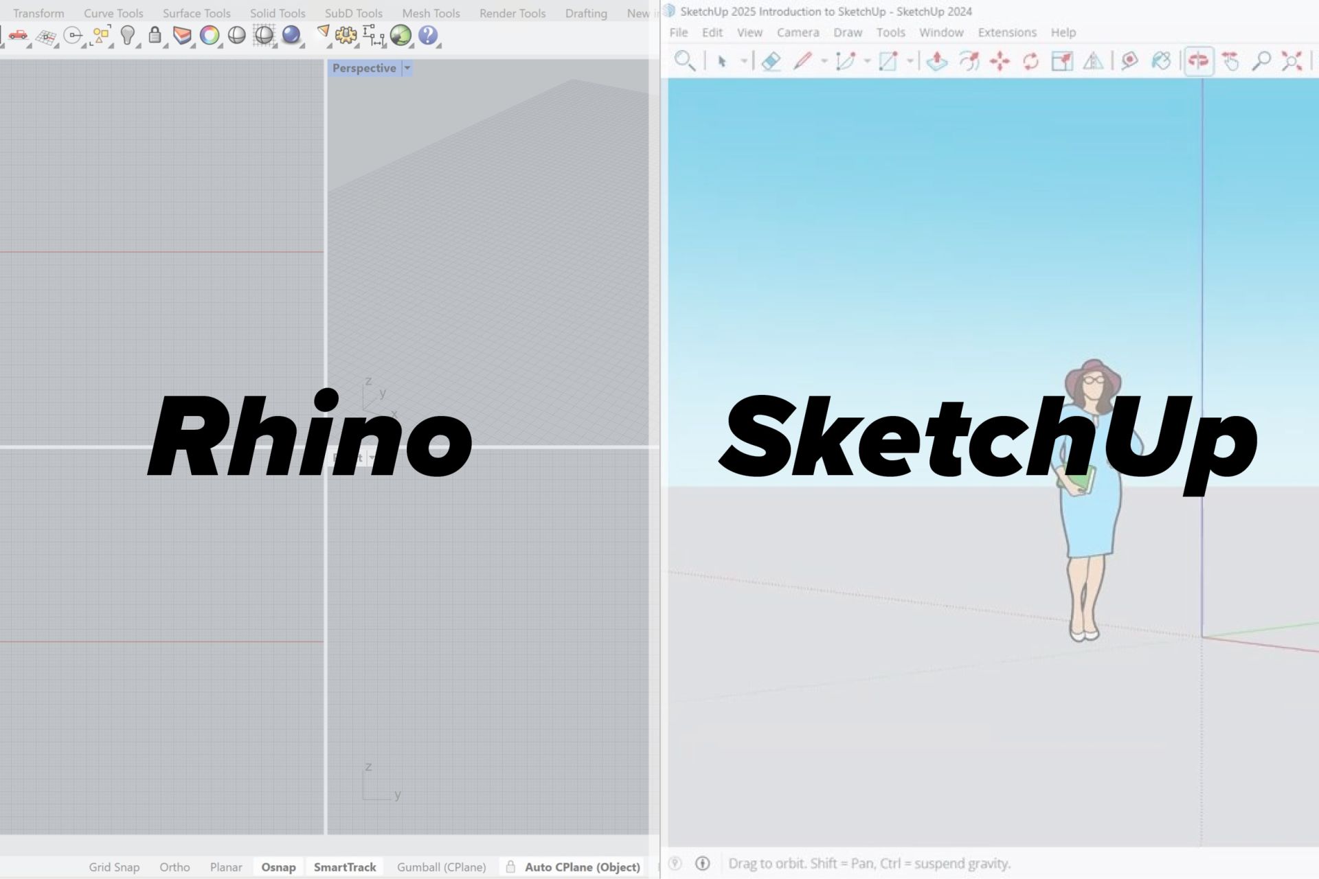 rhino vs sketchup interface