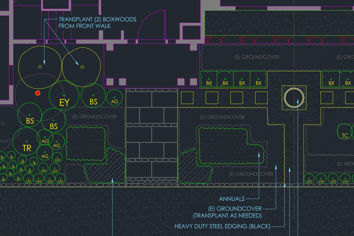 autocad interface of landscape design