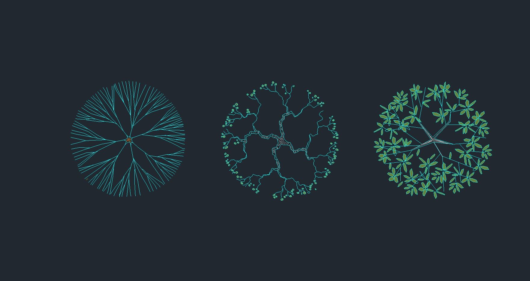 hand drawn shrub cad blocks