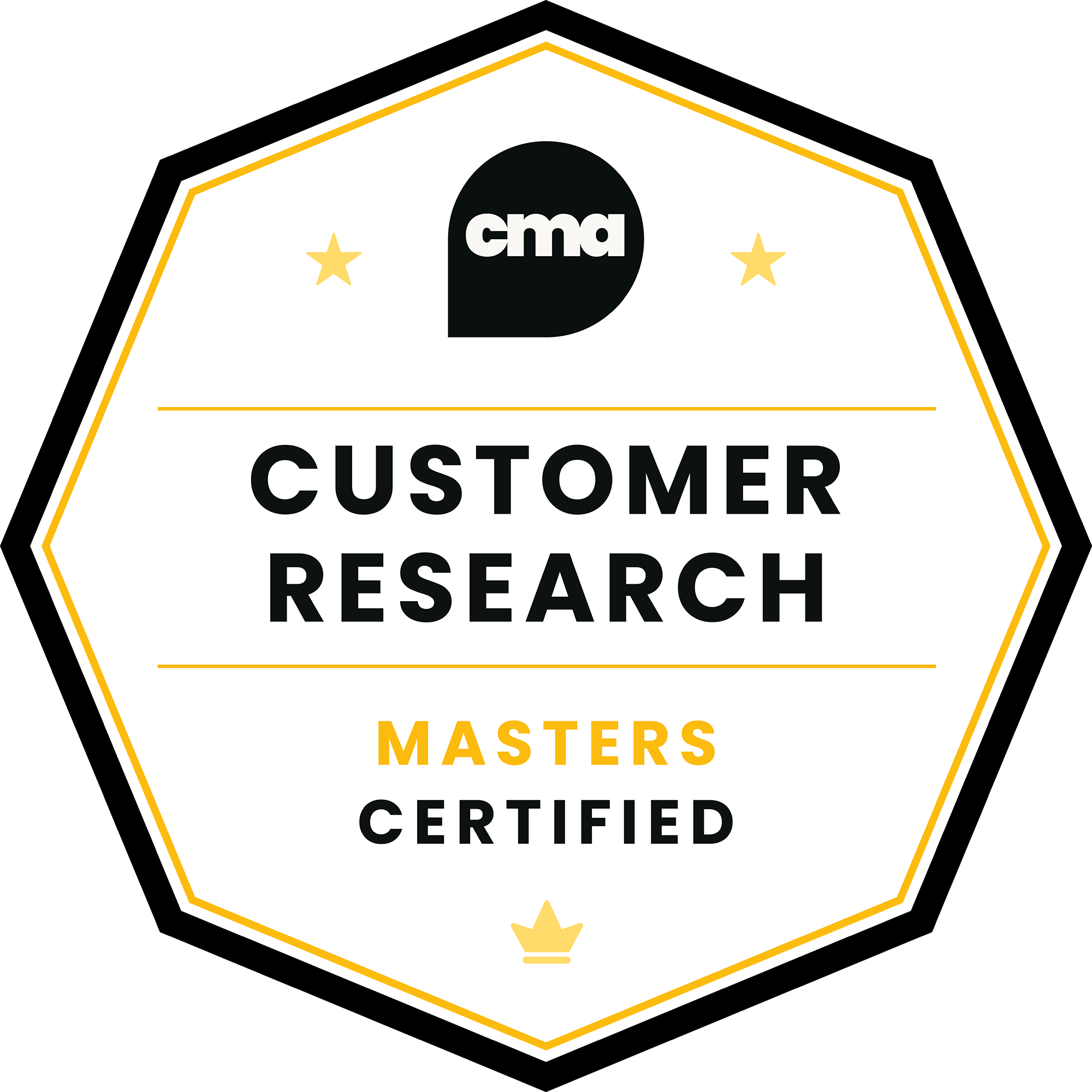 Customer Research Certified | Masters badge