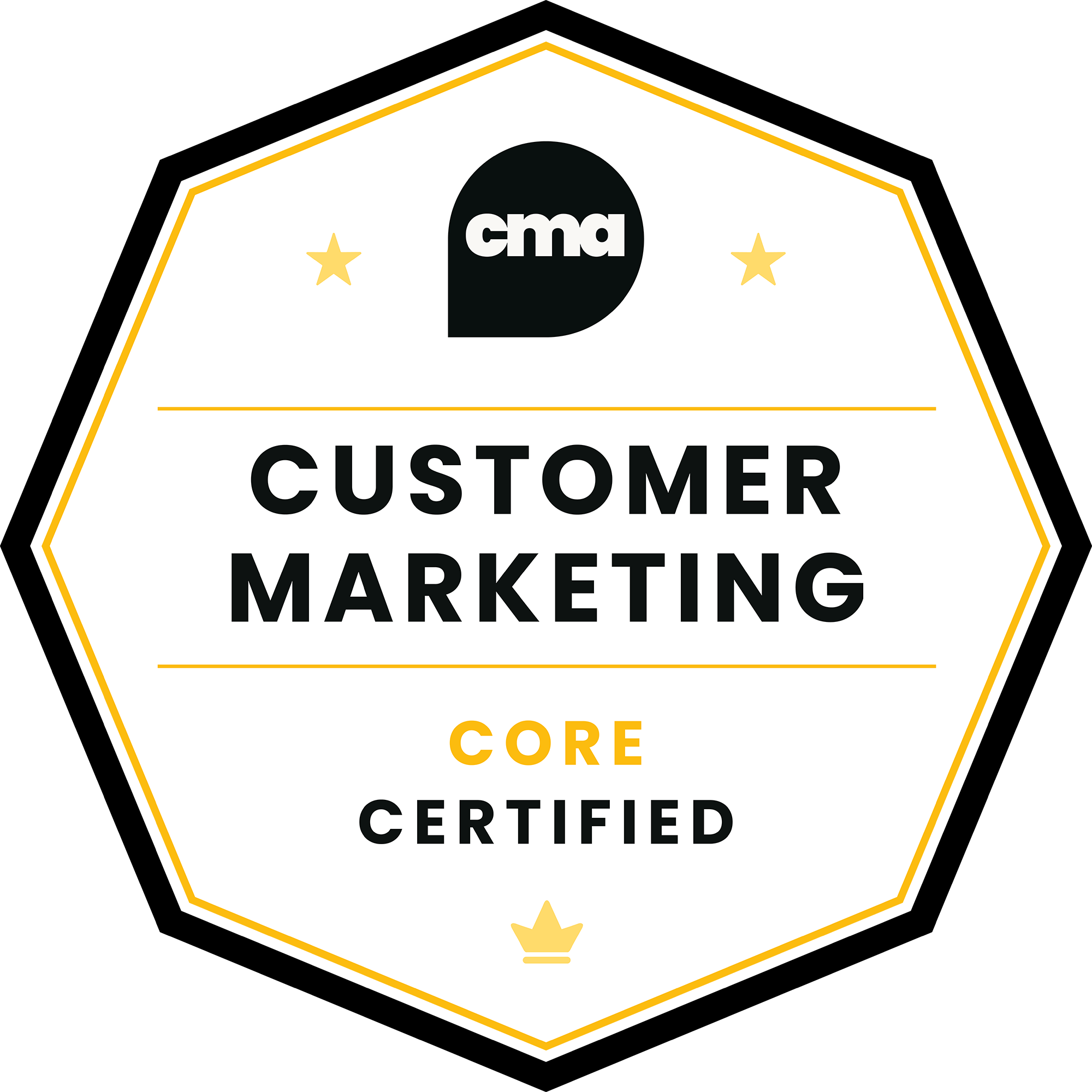 Customer Marketing Certified: Core badge