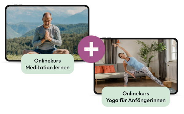 Zwei Tablets mit den Kursen im Paket