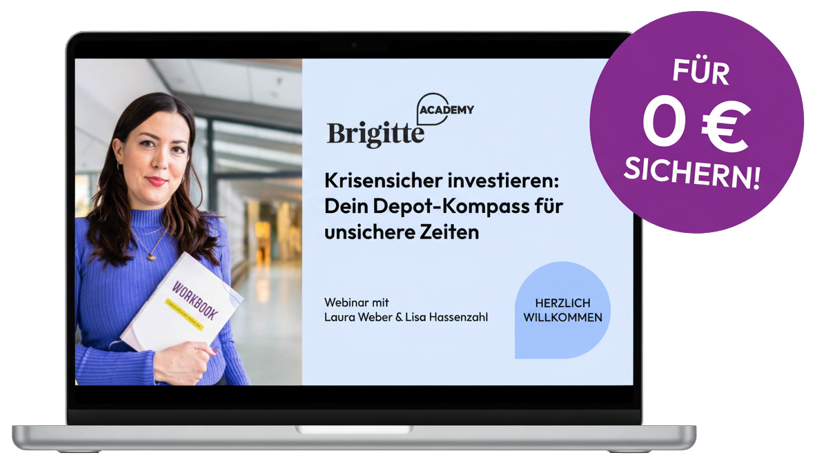 Webinar-Folien auf Laptop.