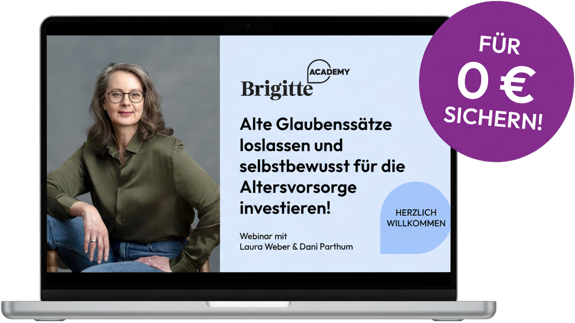 Laptop mit Webinar Folie