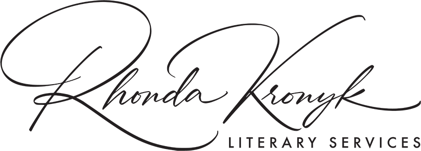 Logo is "Rhonda Kronyk" in script with "Literary Services" in print