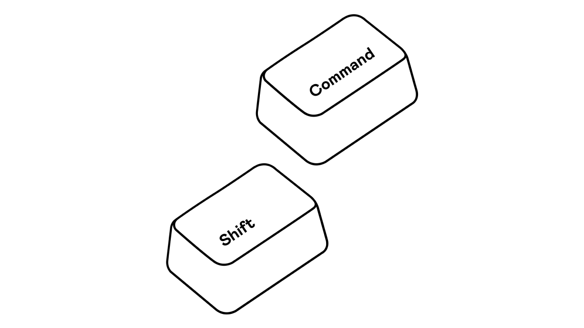 The Command and Shift keyboard keys