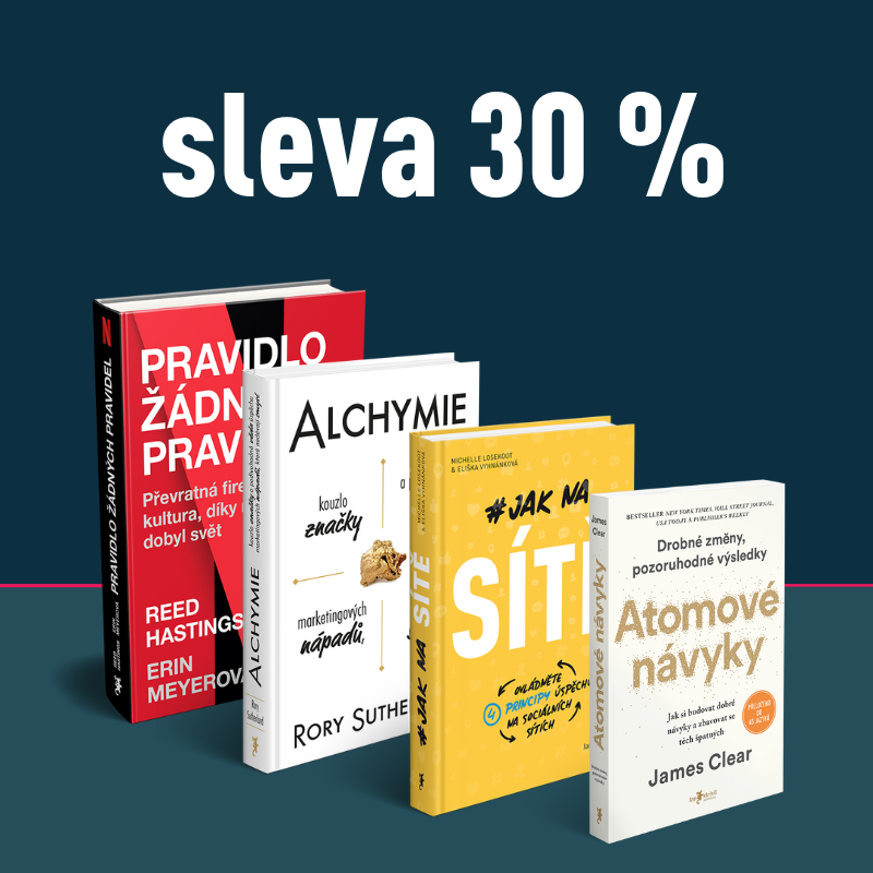 Sleva 30 % na vybrané knihy.