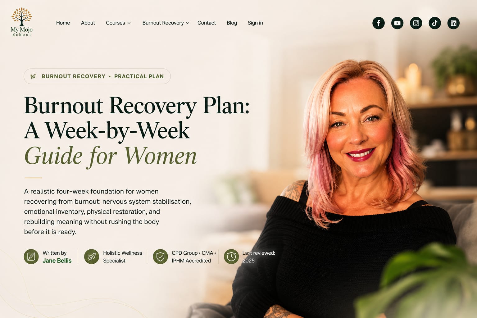 Burnout recovery plan for women week-by-week guide cover image