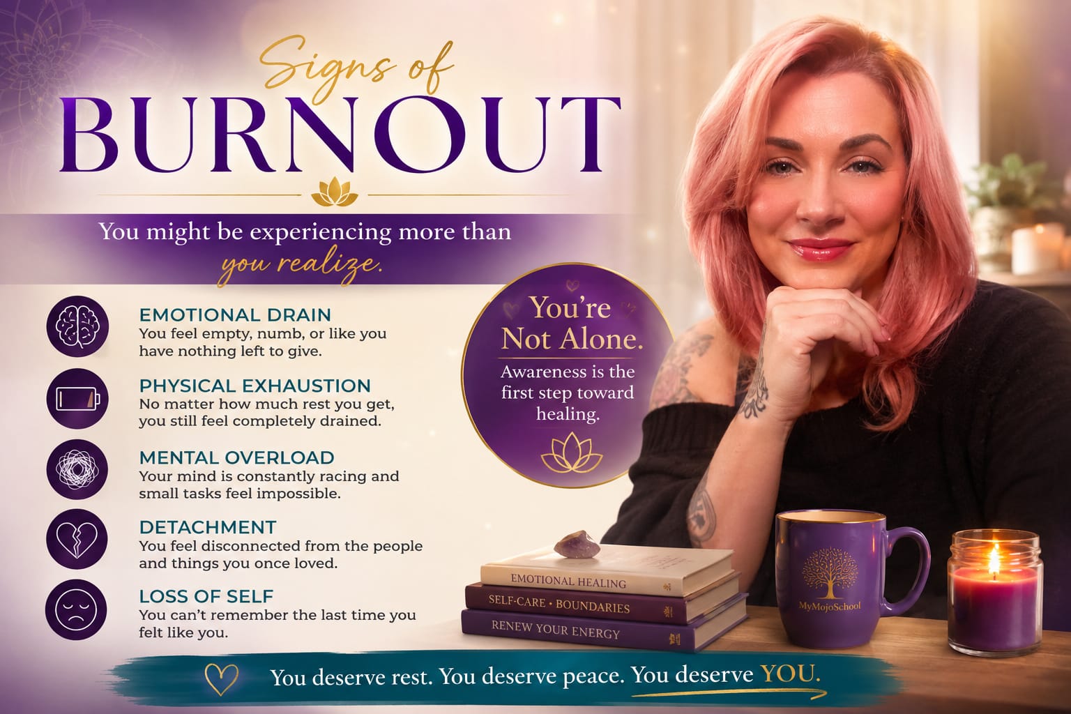 Signs of emotional burnout in women including exhaustion, overwhelm, and nervous system fatigue