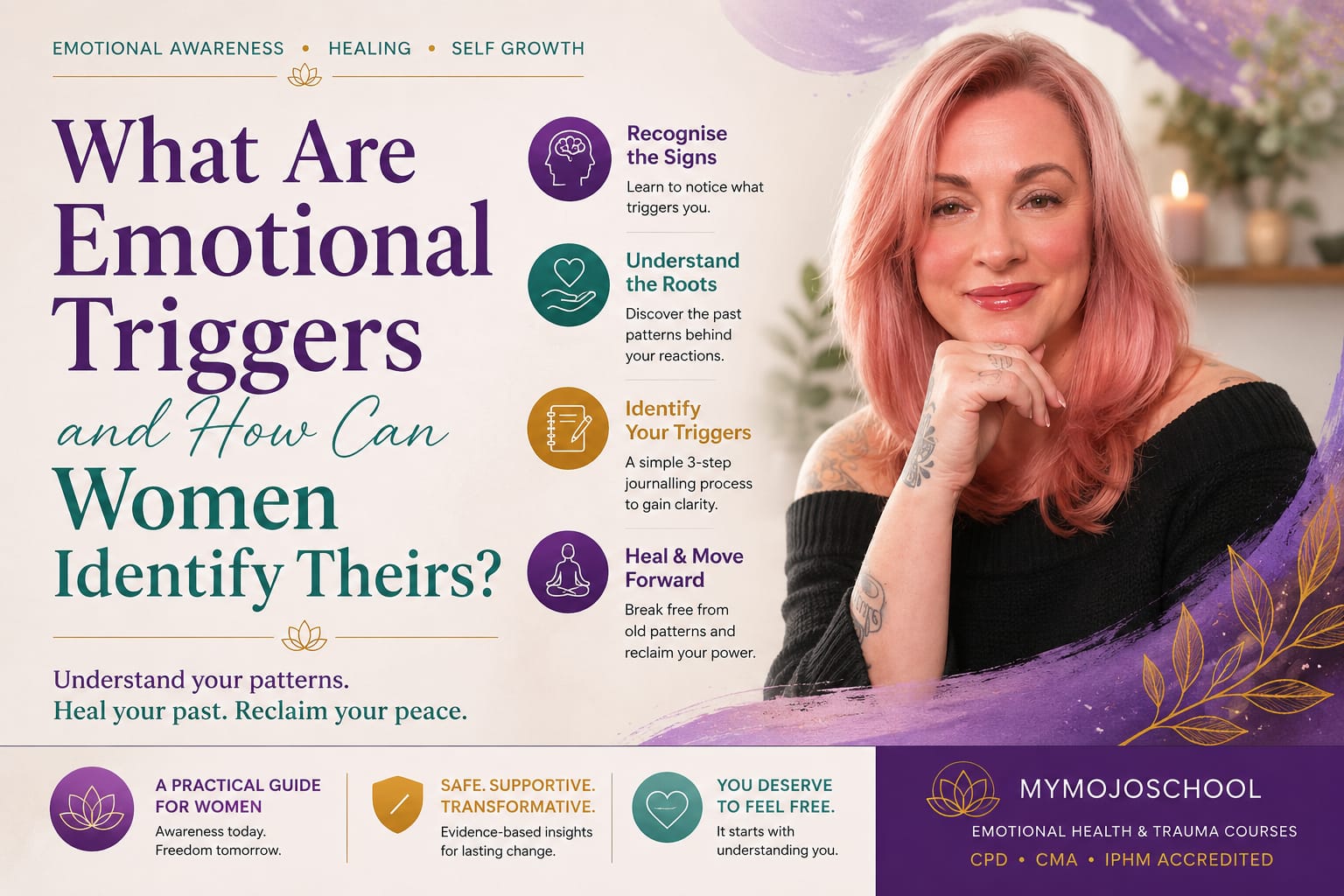 Woman reflecting on emotional triggers and healing patterns