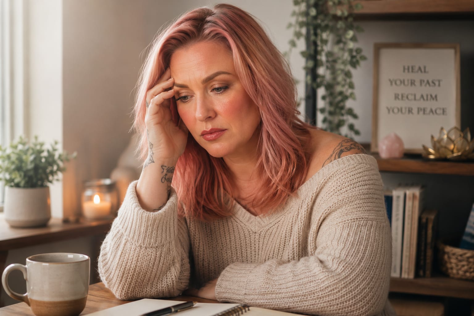Woman in a moment of emotional reaction