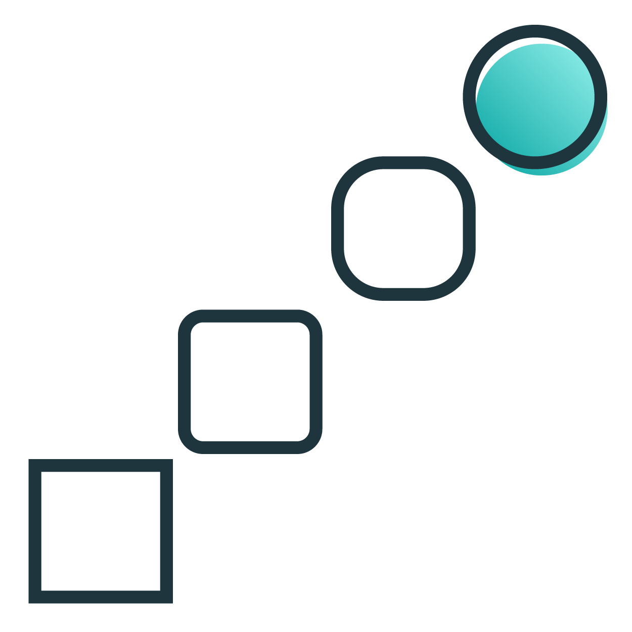 Square gradually transforming into a circle