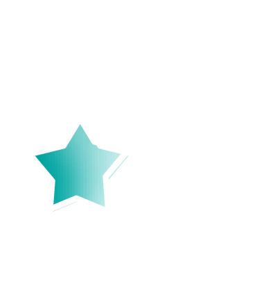 Minimalist shield with a teal diagonal stripe