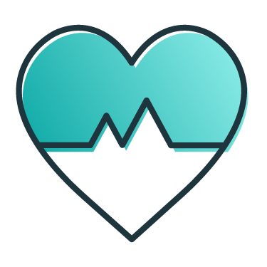 Heart with a heartbeat monitor wave inside