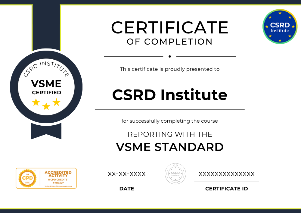 CSRD Advanced Certificate of Completion.