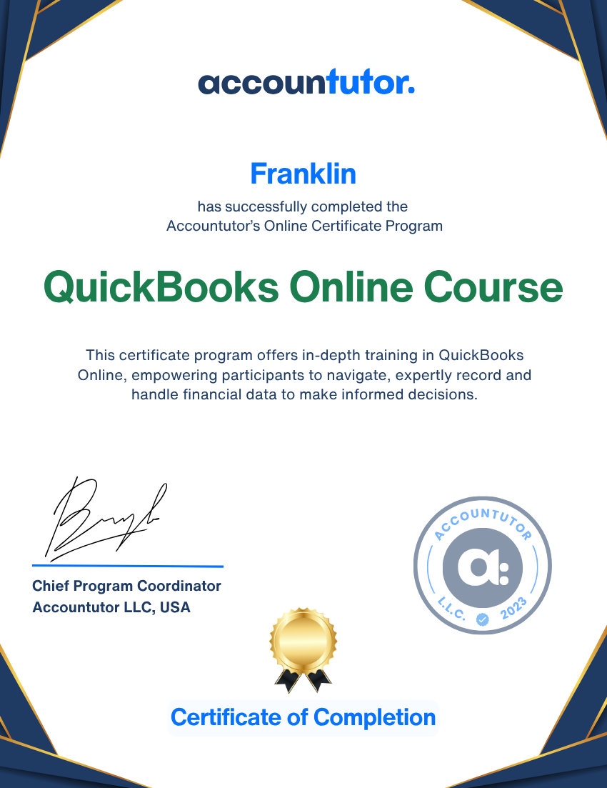 Accountutor Certificate