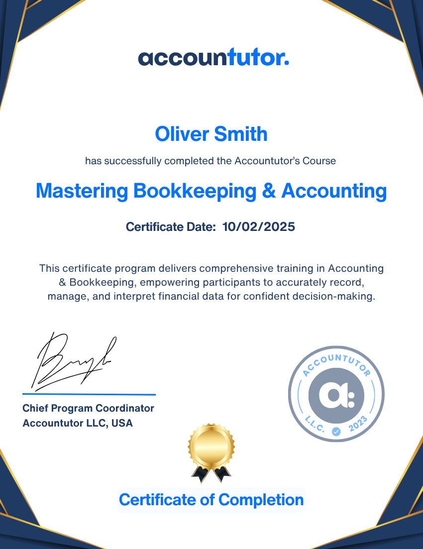 Accountutor Certificate