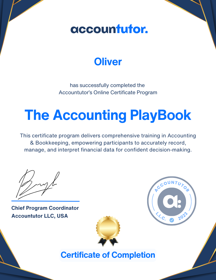 Accountutor Certificate