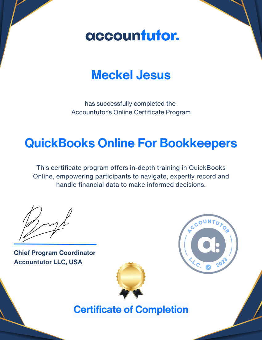 Accountutor Certificate