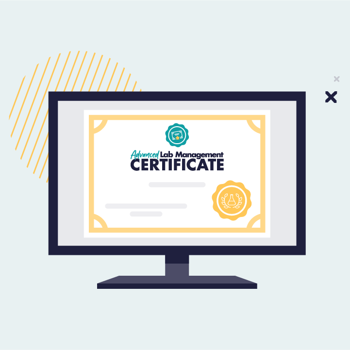 Illustration of a Advanced Lab Management Certificate on a monitor screen