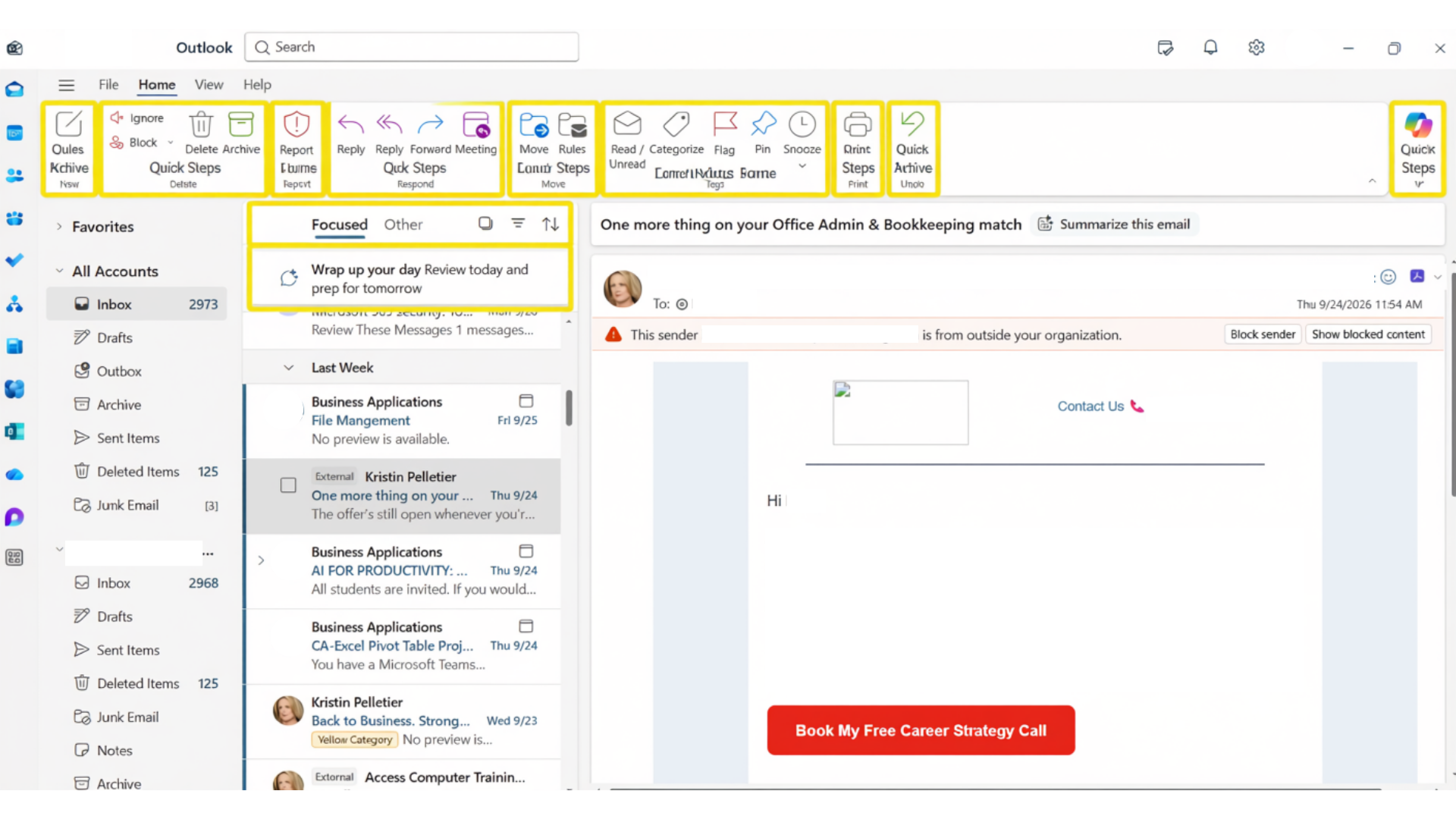 Microsoft Outlook Rules and Quick Steps that automate email sorting and save time.