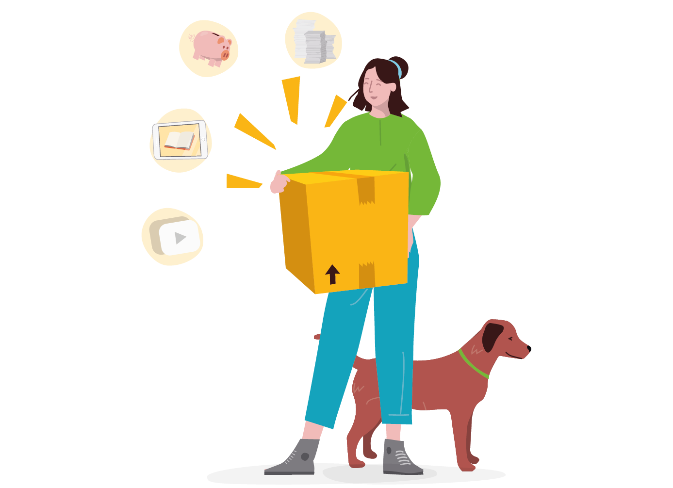 Frau mit Paket in der Hand