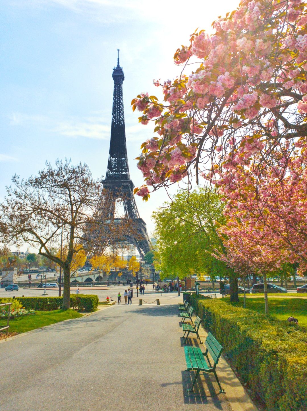 Eiffel Tower in the spring.