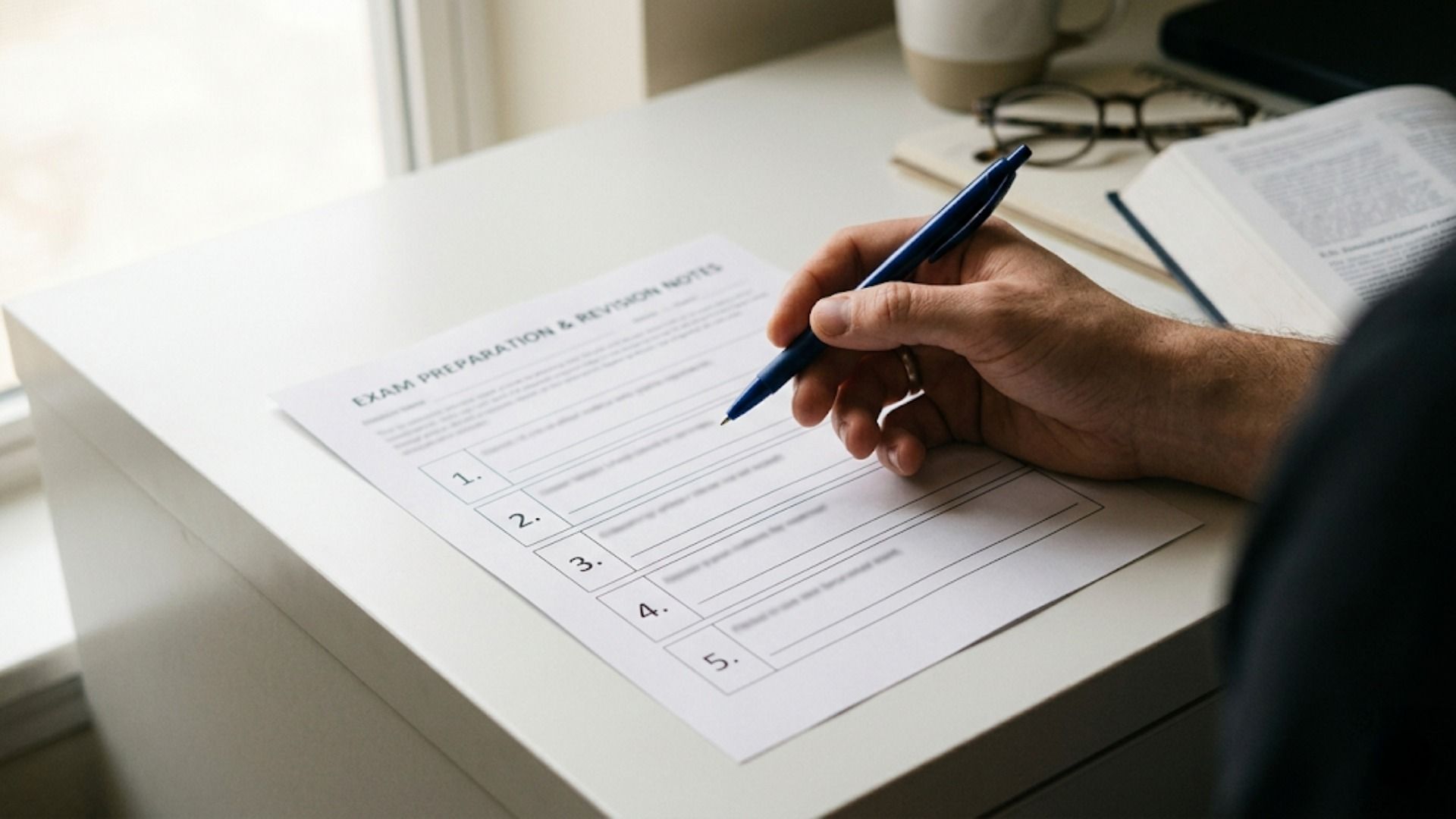 A minimalist infographic illustrating the "Error Log" process: tracking the question topic, identifying the error type, and planning the review.