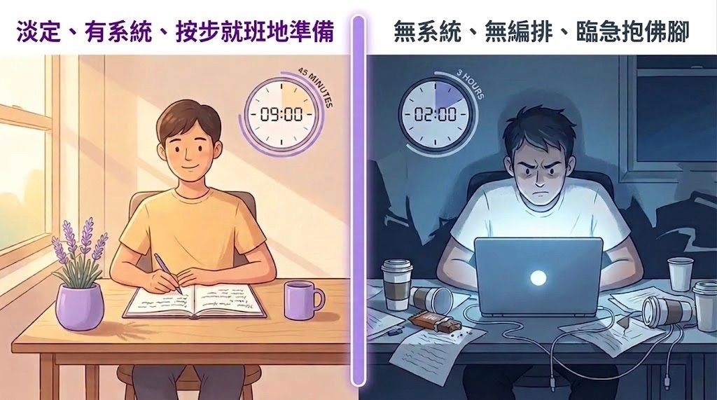 Comparison of calm preparation versus frantic cramming for Life in the UK test