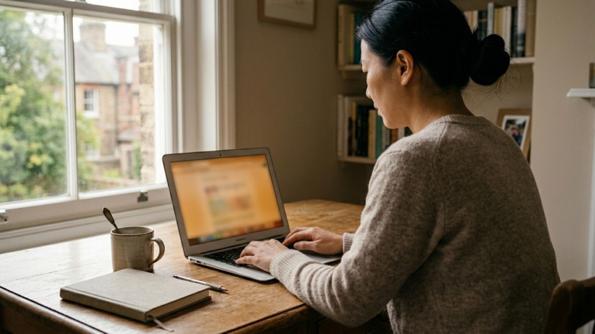 A professional, sunlit desk with a laptop displaying a list of "Anchor Dates" for the Life in the UK test, representing a strategic approach to history questions.