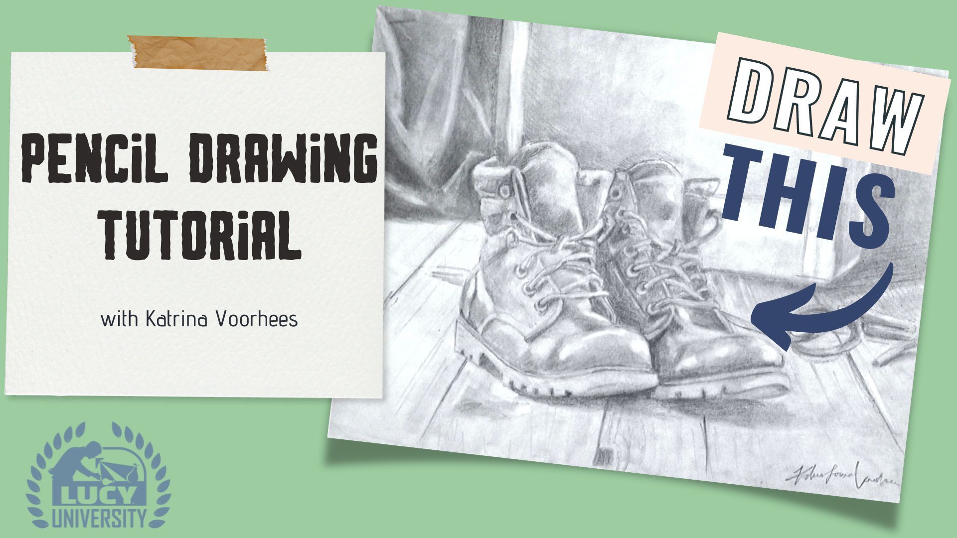 Pencil Drawing Tutorial: Old Boots