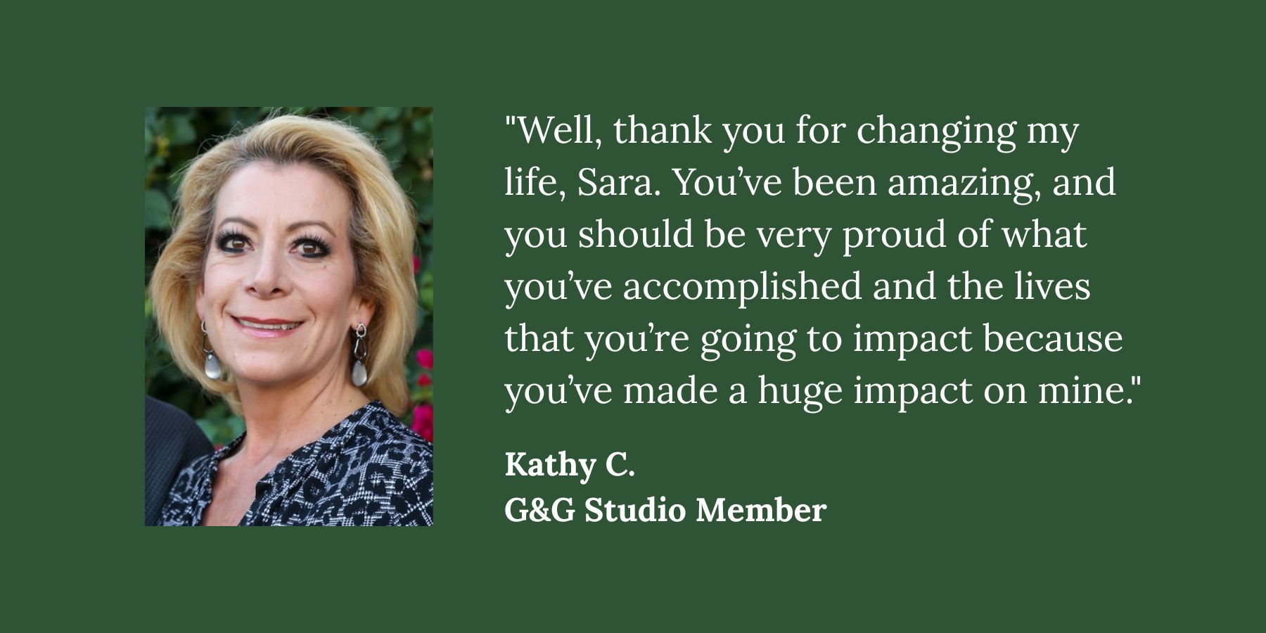 testimonial for the G&G Studio