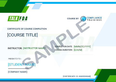 TalkFDA Certificate Model