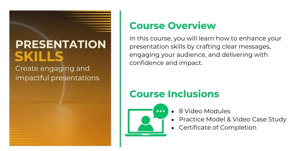 Presentation skills course overview on MasterSkill.io