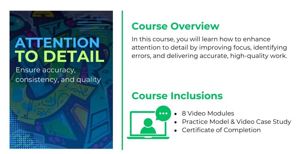 Attention to detail course overview on MasterSkill