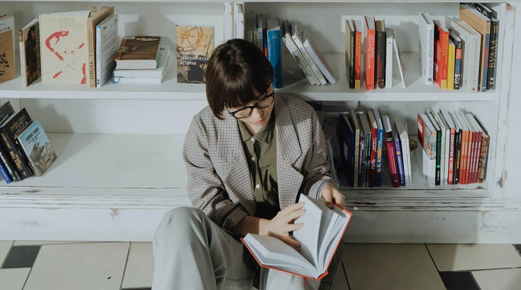 lady reading a book