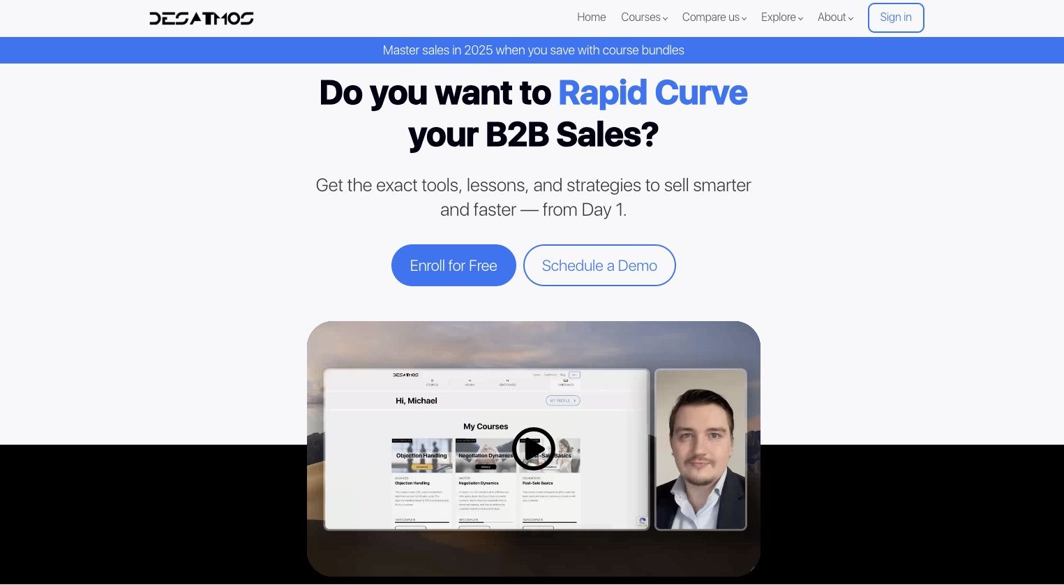 Desatmos best b2b sales training platform