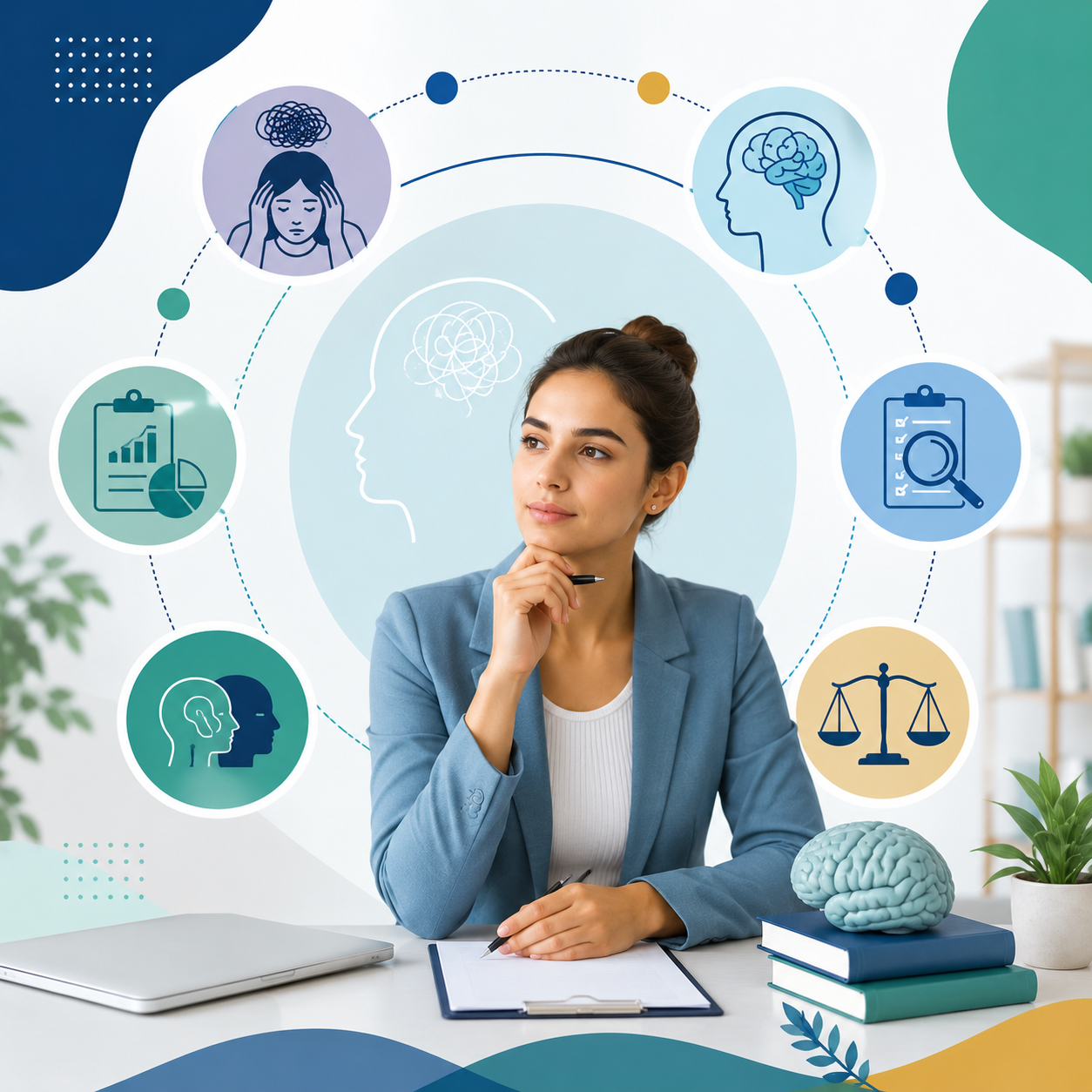 Profesional analizando resultados de evaluación clínica