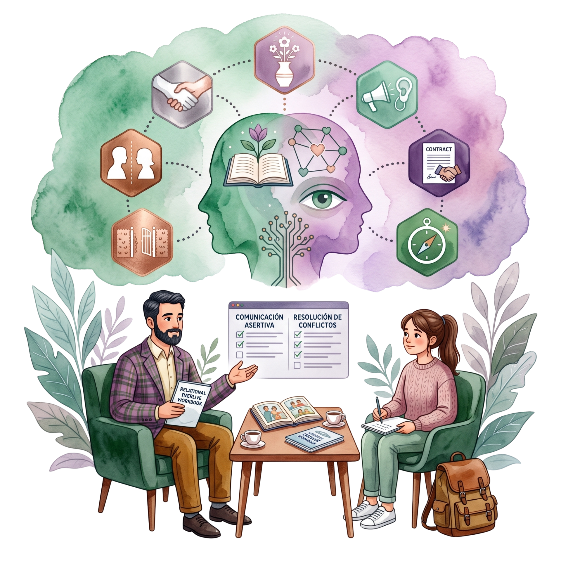 Personas conversando de forma cercana y empática