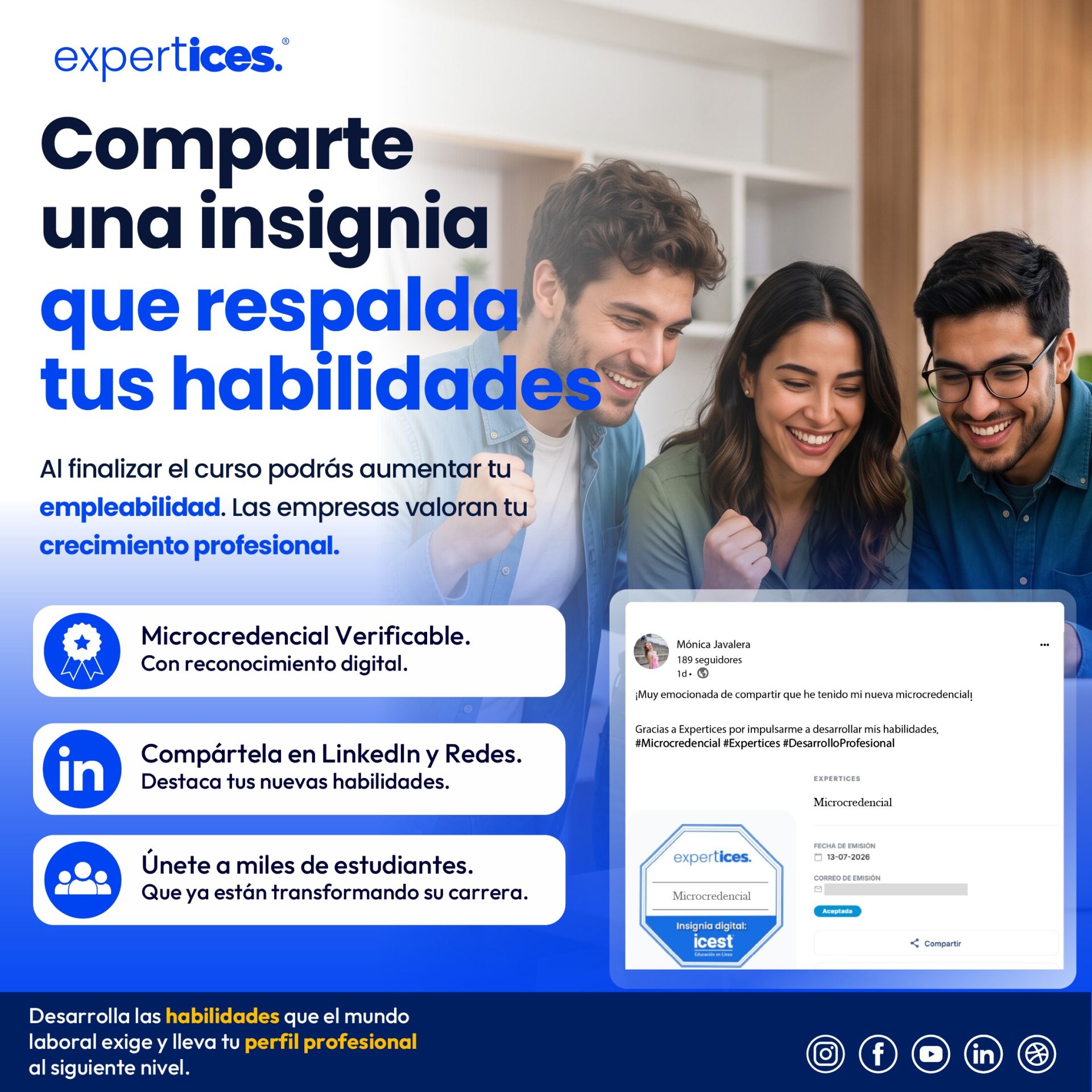 Beneficios de la microcredencial digital del Diplomado en Prevención Clínica