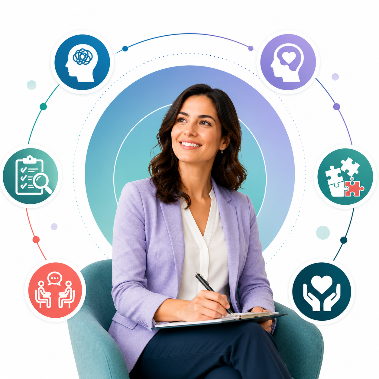 Profesional analizando resultados de evaluación clínica