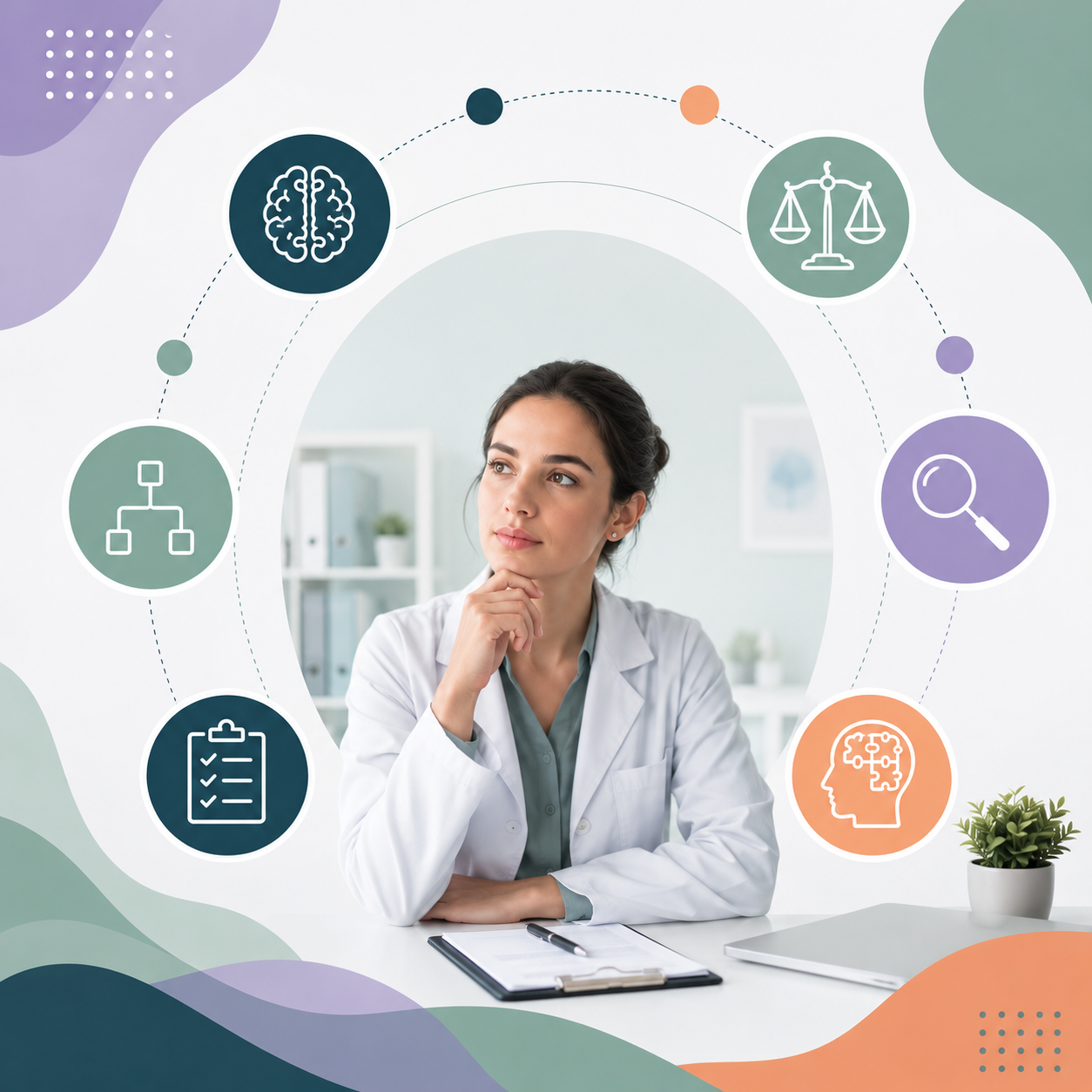 Profesional analizando resultados de evaluación clínica