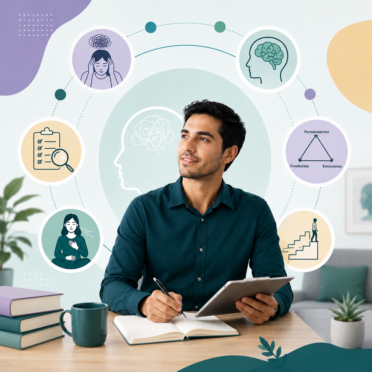 Profesional analizando resultados de evaluación clínica