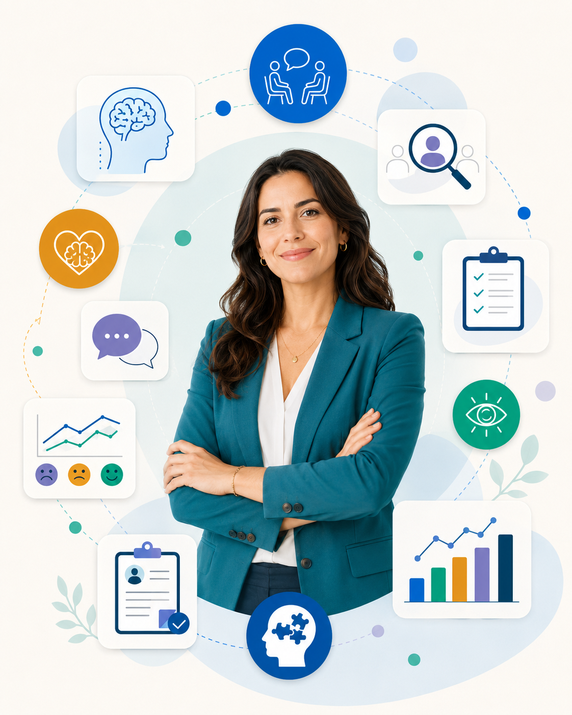 Profesional analizando resultados de evaluación clínica