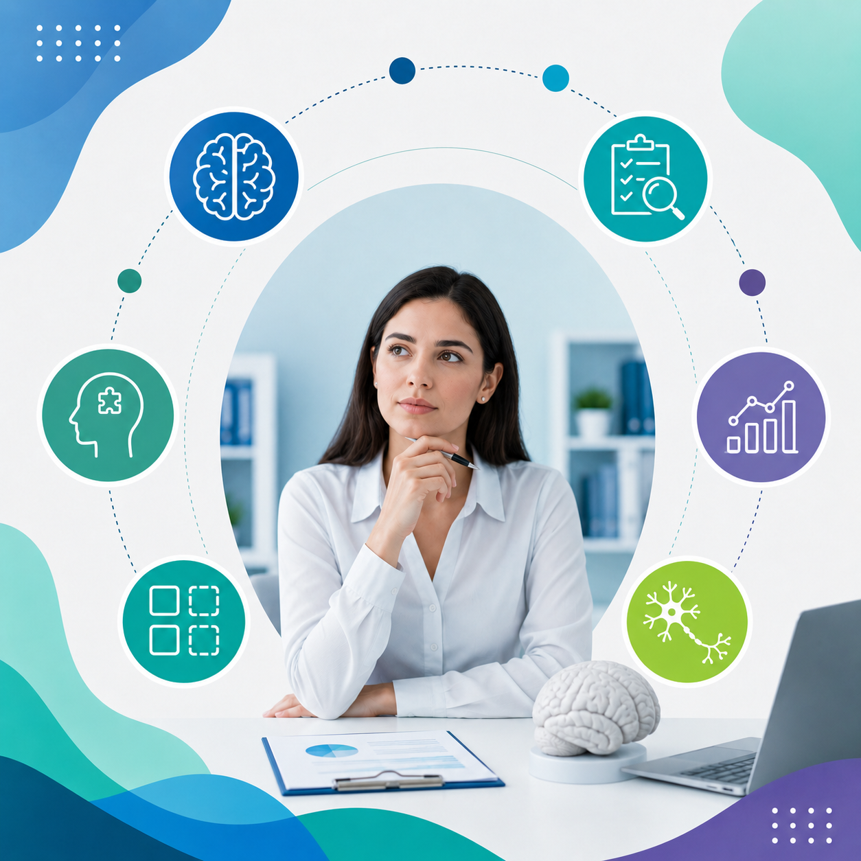 Profesional analizando resultados de evaluación clínica