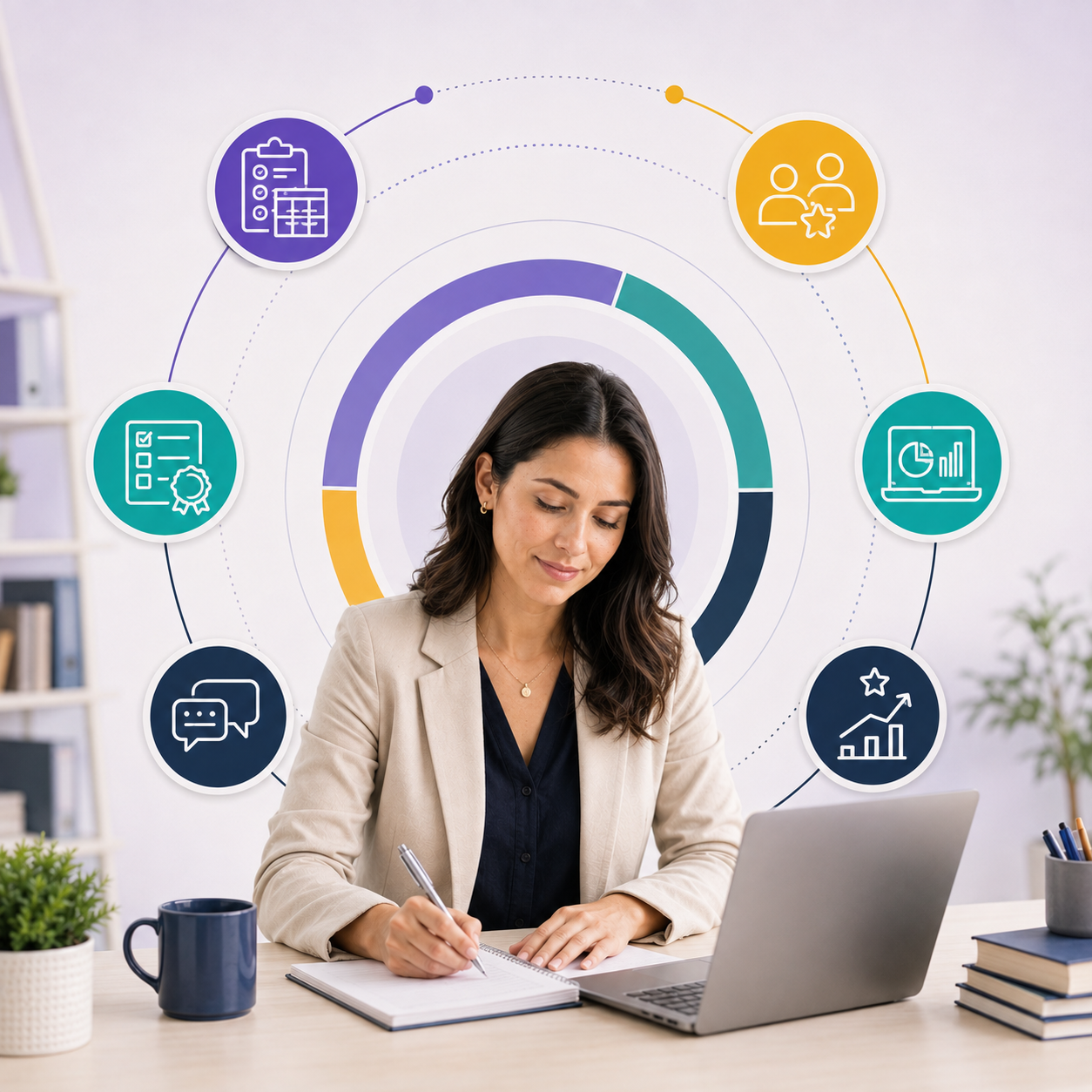 Profesional analizando resultados de evaluación clínica