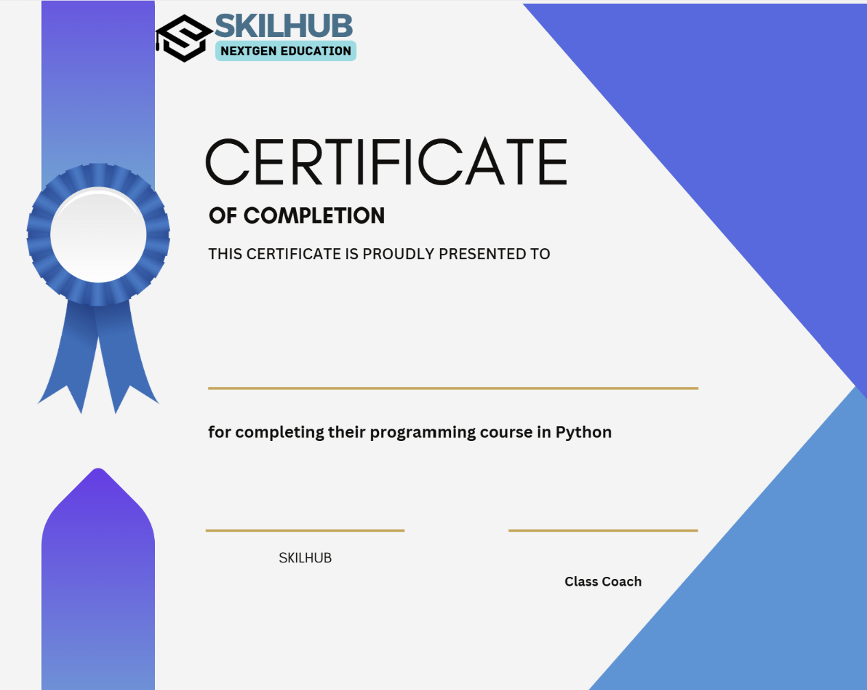 Course Completion Certificate